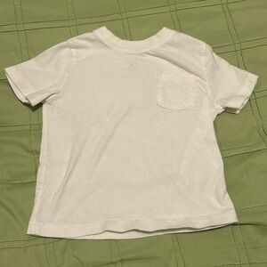 Toddler boy plain white short sleeve T with chest pocket size 2T